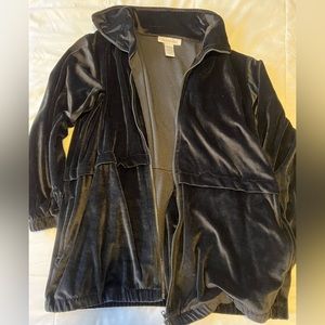 Women’s Roaman’s Velour Zip Up Sweatshirt Black